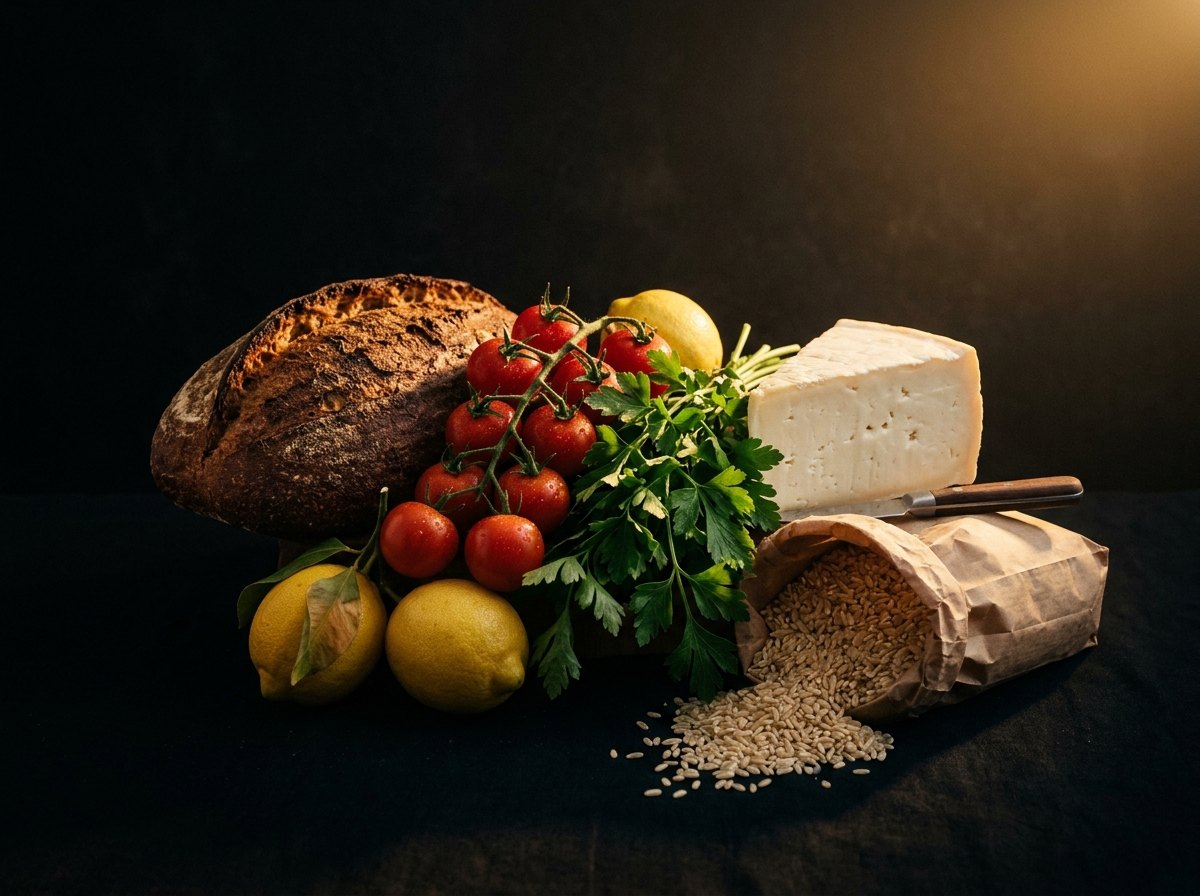 A market haul lit out of the dark